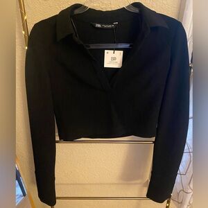 Zara Women's Black Long Sleeve Top